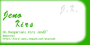 jeno kirs business card